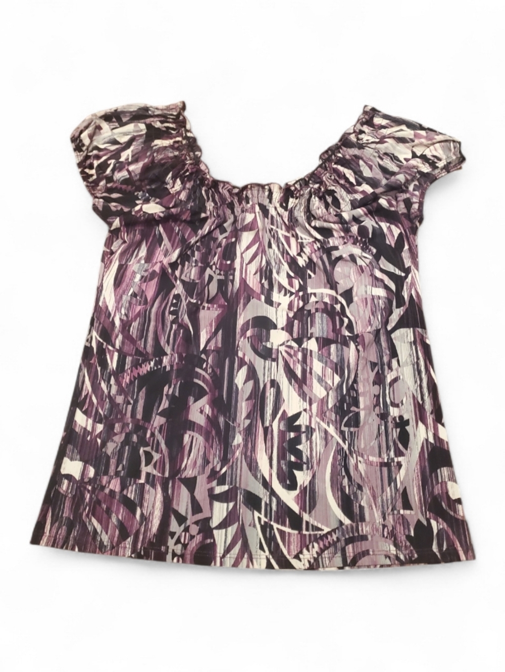 Carol Rose Purple Abstract Top M/L